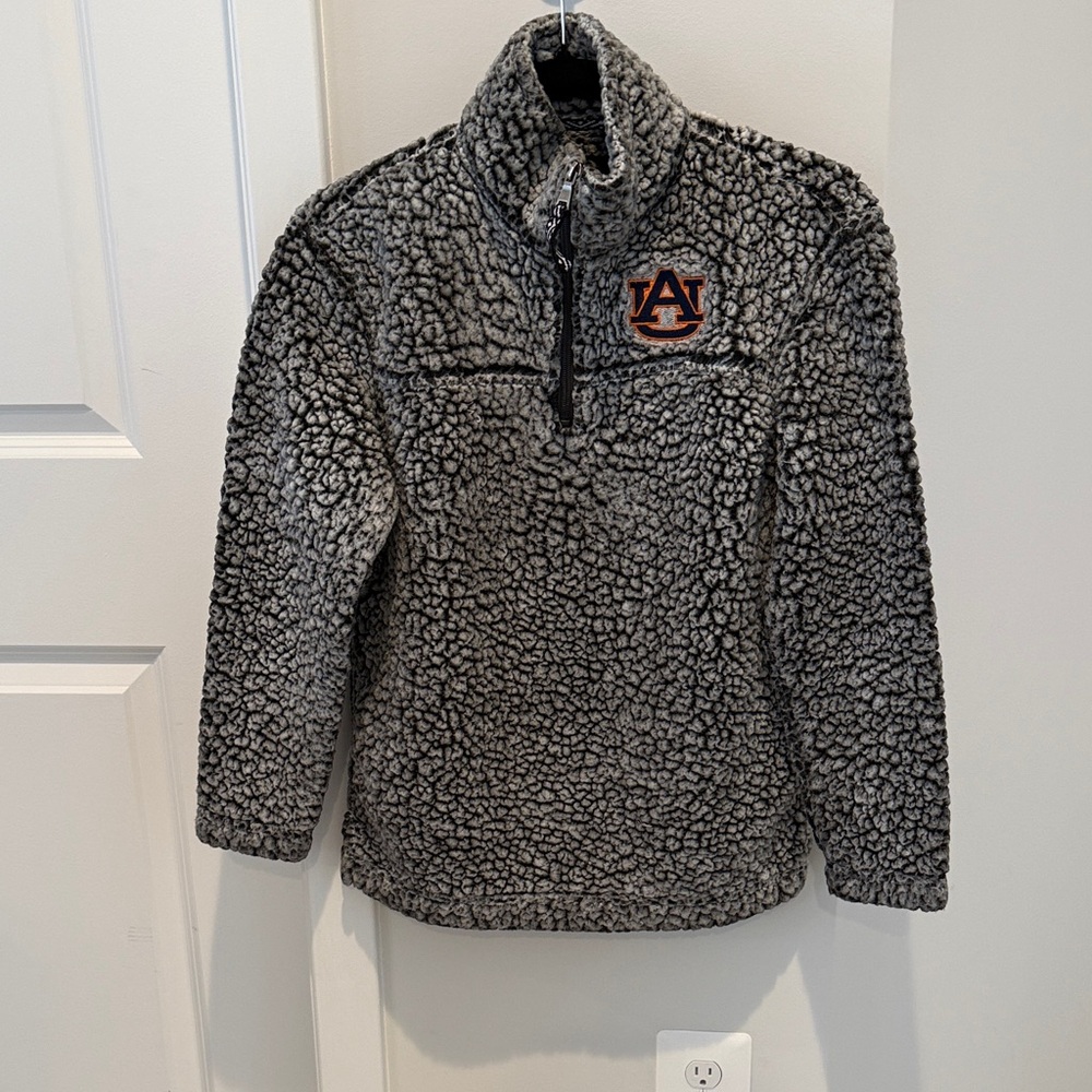 Boxercraft Auburn Black and Gray Kids Sherpa Pullover